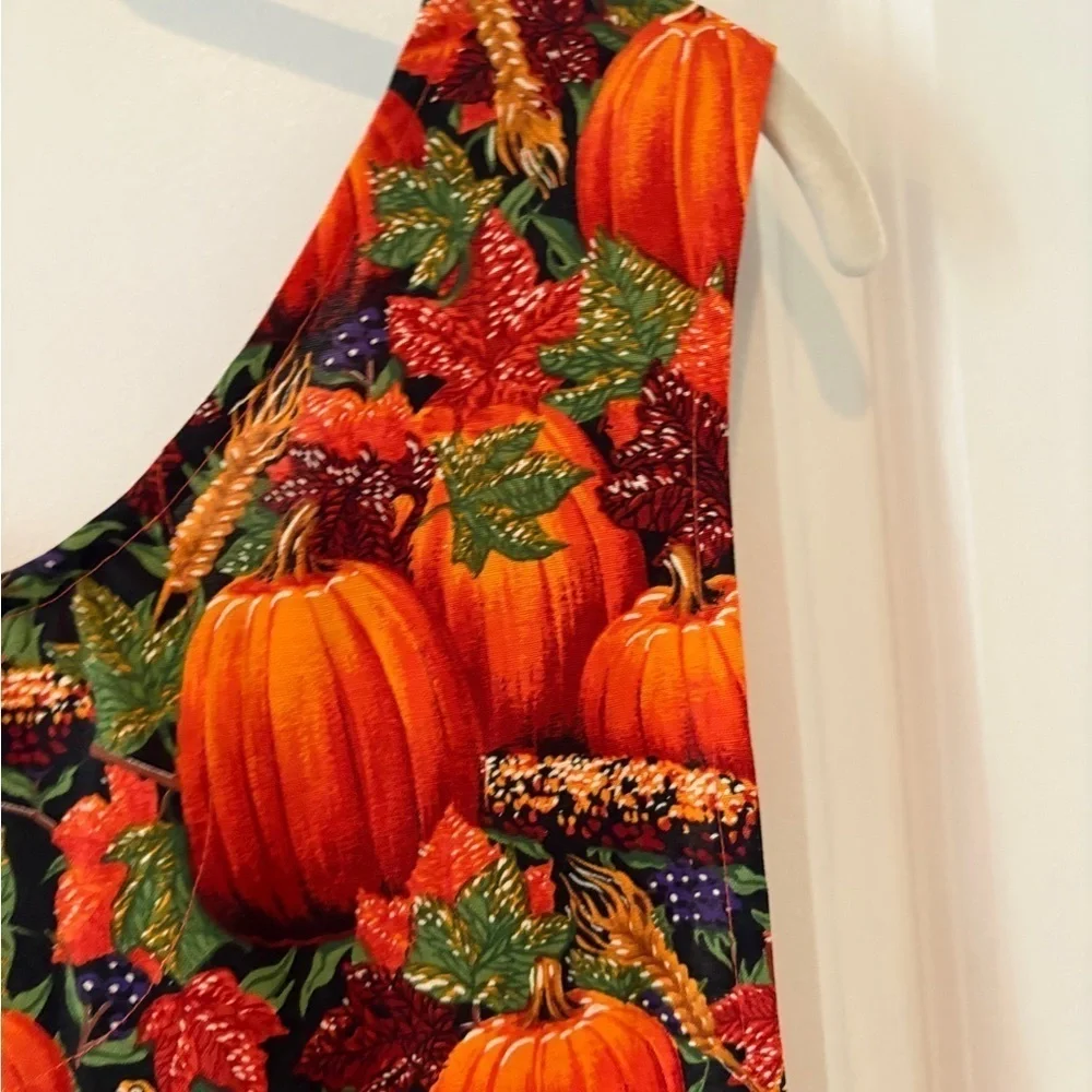 Conversation Piece Gorgeous Pumpkin  Fall Festival Dress w/pockets L